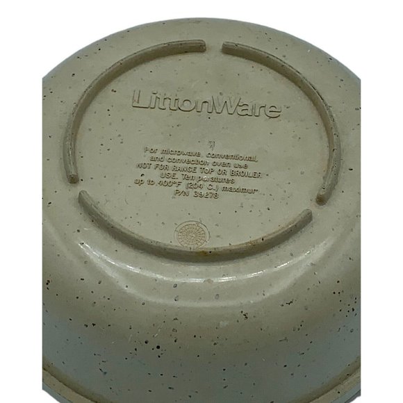 Vintage Littonware Microwave Cookware 2 Cup Round Bowl with Lid 39278 Tan Food - Picture 6 of 7